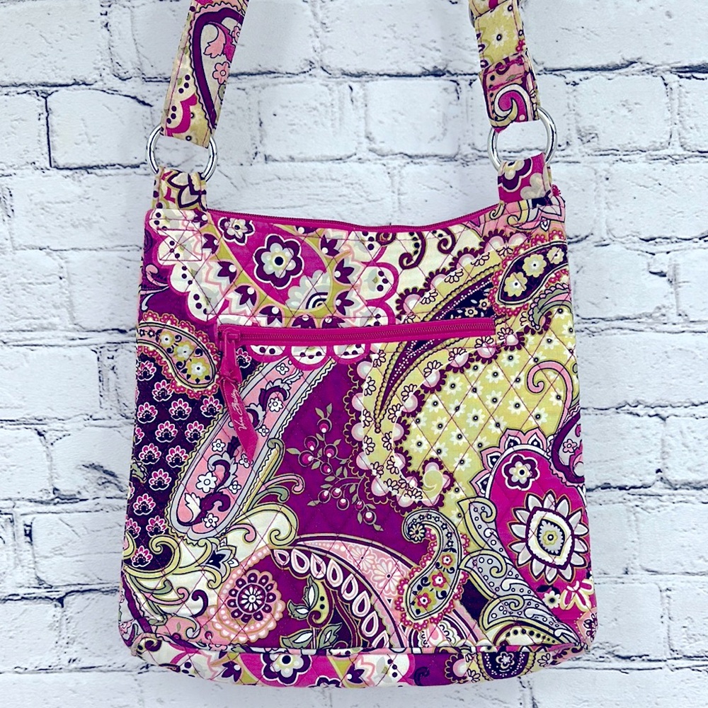 VERA BRADLEY "Very Berry Paisley" Hipster Crossbody Hot-Pink-Multi-Color Bag VGC